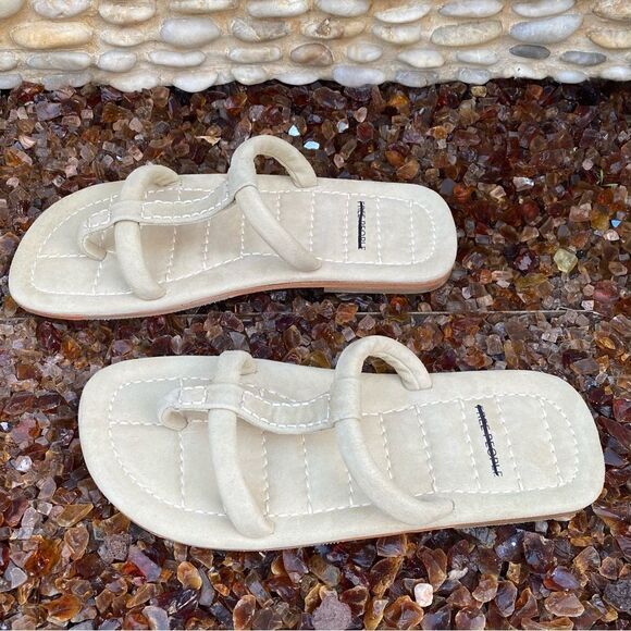 NIB New Free People Silver/Light Gray Hadden Leather Slip On Sandal Size 9 Boho - Picture 8 of 12